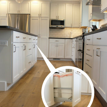Geneseo, IL- White Painted Kitchen with Matte Black Granite and Subway Tile