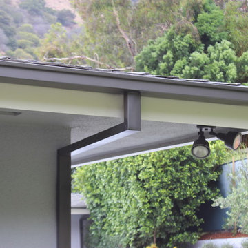 Modern Box Style Rain Gutters with 2x3 Downspouts in West Hollywood