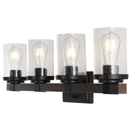 Bungalow Iron LED Vanity Light, Oil Rubbed Bronze, 4 Bulb