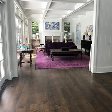 AMAGANSETT: 10" COUNTRY GRADE WHITE OAK INSTALLED, FINISHED W EBONY/ESPRESSO MIX