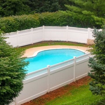 White Vinyl Pool Privacy Fence