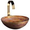 Graffiti Glass Vessel Sink, Red, Gold and Ivory