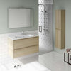 Wall Mounted Bathroom Vanity, Nordic Oak, 39.6"x18.1", Ambra 100 Nordic Oak