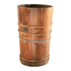 Vintage Round Wooden Trough - Decorative Boxes