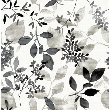 Black Breezy Peel & Stick Wallpaper, Bolt