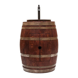 Premier - Wine Barrel Vanity Package with 17" Oval Skirted Vessel Copper Sink & Faucet ... - Bathroom Vanities And Sink Consoles