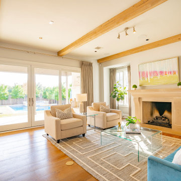 Open-Concept Kitchen and Great Room with Rustic Charm and Contemporary Elegance
