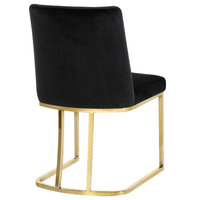 Heidi Velvet Dining Chairs, Set of 2, Black