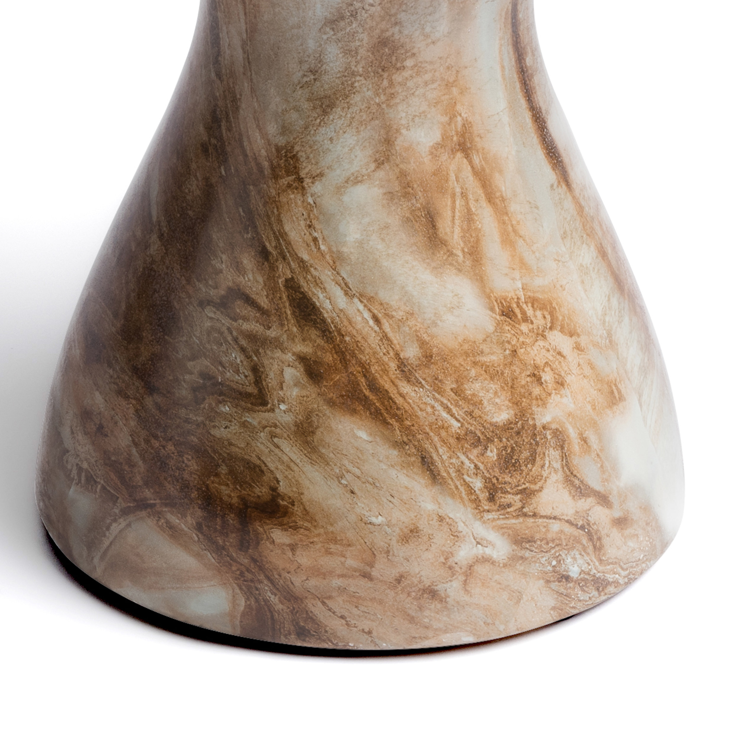 Studio London Monia Stylish Indoor Outdoor Faux Marble End Table for Living Room, Onyx Brown