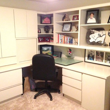 Home Office - white flat panel cabinets