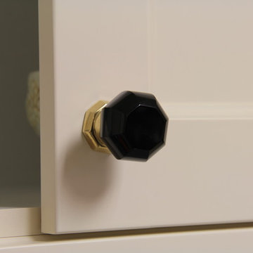 Cabinet Knobs - Octagonal Black crystal cabinet knob