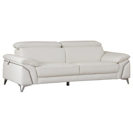 Lazio Contemporary Genuine Italian Leather Sofa White