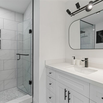 White and Black Bathroom Remodeling