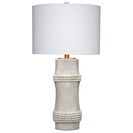 Rail Polyresin White Table Lamp