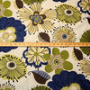 Swavelle Fabric Twiggy Cadet Blue Green Gold Large Floral Upholstery Fabric