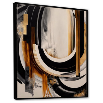Gold Touch Art Deco IV Framed Canvas, 34x44, Black