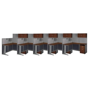 Bush Business Furniture Office-in-an-Hour Hansen Cherry Cubicles for 5