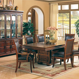 Coaster Westminster 7-Piece Double Pedestal Dining Set in Cherry - Dining Sets