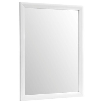 Tracy Upholstered Fabric Wood Mirror, White