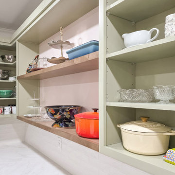 Custom Scullery Shelving with Open Display Storage