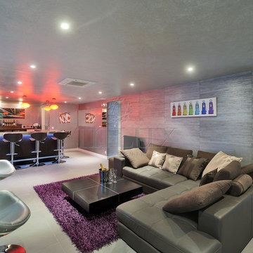 Contemporary Bar and Living area