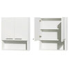 Bathroom Wall-Mounted Storage Cabinet in Glossy White (Two-Door)