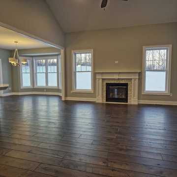 Modern New Build Home with Distressed Wide Plank Hardwood Flooring