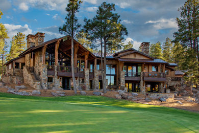 Rustic exterior home idea in Phoenix