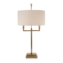 John Richard Two Arm Desk Honey Brass Two-Light Table Lamp set of 2 - Lamp Sets