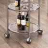 GDF Studio Lorelei Modern Iron and Glass Bar Cart, Silver