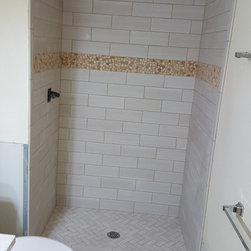 completed walking shower remodel - Wall And Floor Tile
