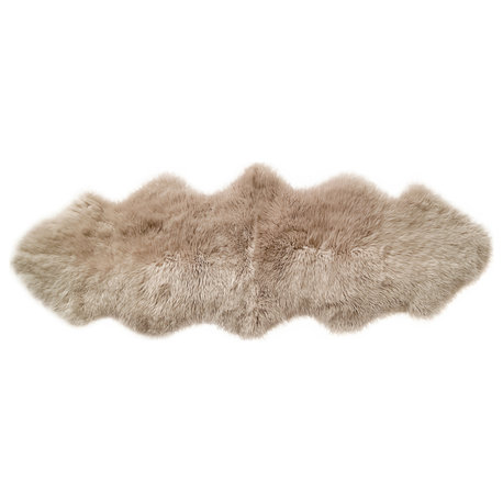 Milan Shearling Double Sheepskin Rug 2' X 6', Vole