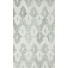 7' 6"x9' 6" Lt Grey Hand Hooked Area Rug Cotton and Wool Trellis