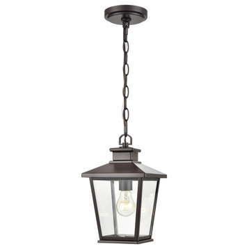 Bellmon Collection 1 Light 7.5" Powder Coat Bronze Outdoor Hanging Pendant