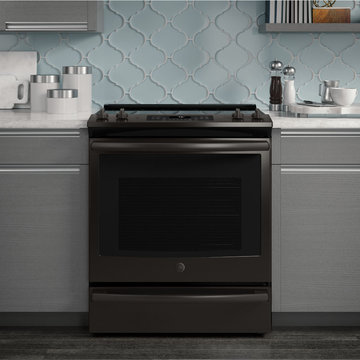 GE® 30" Slide-In Electric Convection Range, JS760BLTS