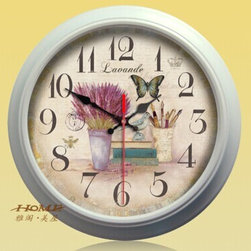 15"H Retro Flower Style Metal Wall Clock - YGMW(BOLI001XYCW) - Wall Clocks