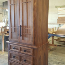 Elegant Walnut Wardrobe - Armoires And Wardrobes