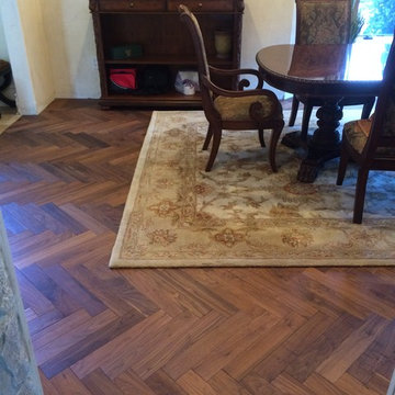 Natural Walnut "Character" Grade Herringbone Pattern Wood Floor