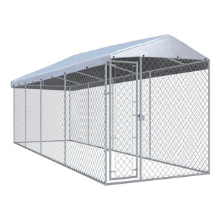 vidaXL Outdoor Dog Kennel Large Dog Crate Puppy Dog Cage with