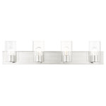 Livex Lighting - Livex Lighting 16554-91 Zurich - Four Light Bath Vanity - Mounting Direction: Up/Down  ShZurich Four Light Ba Brushed Nickel ClearUL: Suitable for damp locations Energy Star Qualified: n/a ADA Certified: n/a  *Number of Lights: Lamp: 4-*Wattage:100w Medium Base bulb(s) *Bulb Included:No *Bulb Type:Medium Base *Finish Type:Brushed Nickel