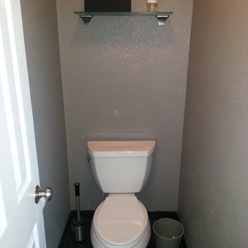 Black, Gray, and White Bathroom