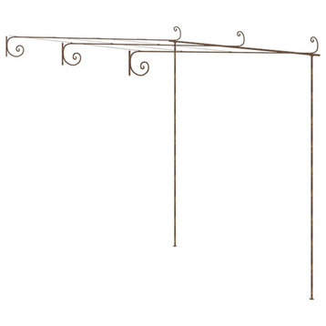 vidaXL Garden Pergola Antique Brown 9.8' Iron Outdoor Patio Pergola Arbor