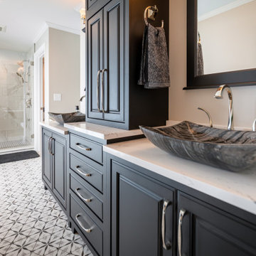 Eden Bath Master Bathroom with Stone Vessel Sinks