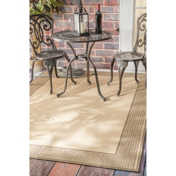 Indoor/Outdoor Machine Made Area Rug, Beige, 5'11"x9'