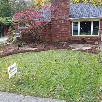Ann Arbor - Front Yard Rain Gardens, Irregular Flagstone Patio, and Plantings
