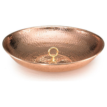 100% Pure Copper Rain Chain Basin, Large 16-1/2 Inch Diameter, 4 Inches High