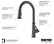 Karran Drop-In Quartz 33" 1-Hole 50/50 Double Bowl Sink, Black With Faucet