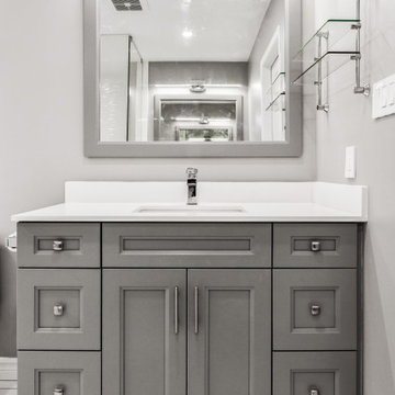 Striking Master Ensuite Featuring a Built-In Electric Fireplace