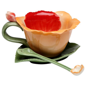 Orchid 2-Piece Cup and Saucer Set With Spoon