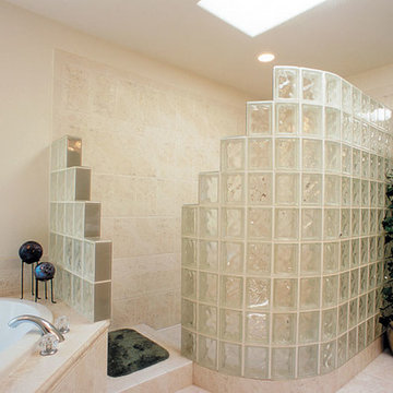 Walk-in Glass Block Shower